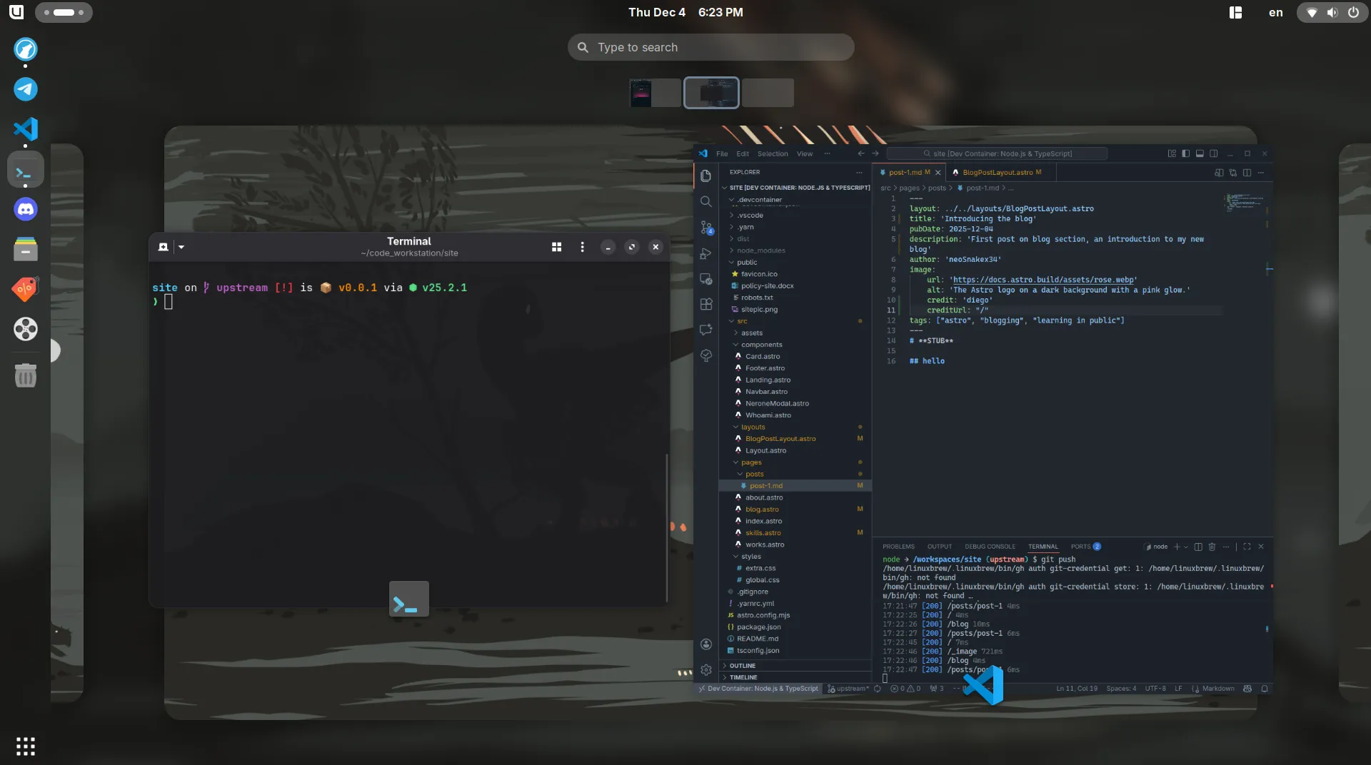 A screenshot of this blog source code.